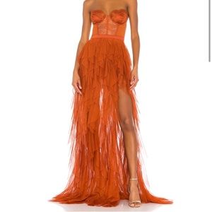 For Love & Lemons Bustier Gown Rust color